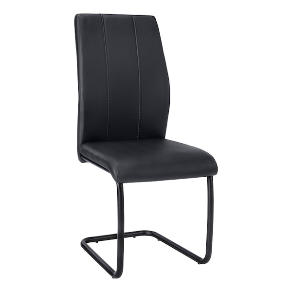 Monarch Specialties Dining Chair, Set Of 2, Side, Upholstered, Kitchen, Dining Room, Pu Leather Look, Metal, Black I 1123 - main
